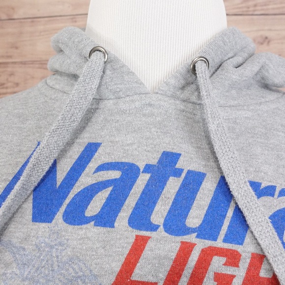 NATURAL LIGHT BEER KOOZIE NATTIE GREY PULLOVER HOODIE SIZE M MEDIUM - Picture 2 of 8